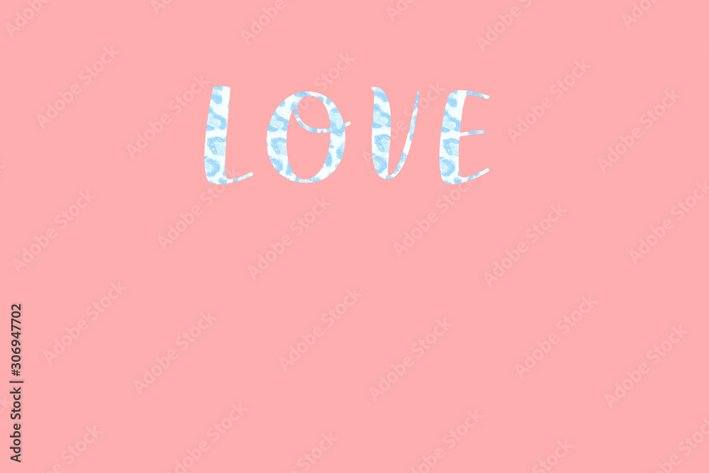 the inscription love on a pink background the inscription love on a pink background