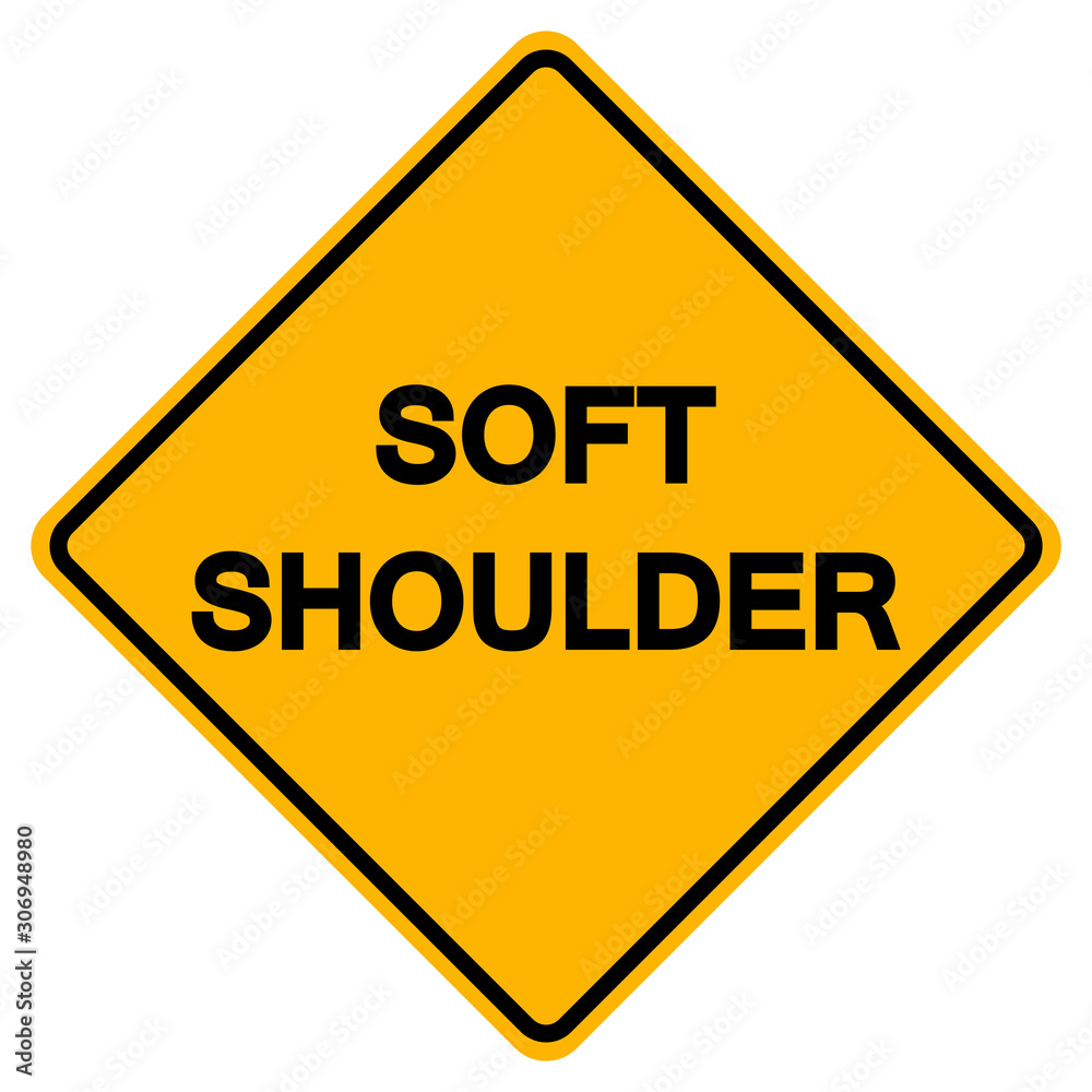 Warning Soft Shoulder Road Symbol Sign, Vector Illustration, Isolate On White Background, Label. EPS10 Warning Soft Shoulder Road Symbol Sign, Vector Illustration, Isolate On White Background, Label. EPS10