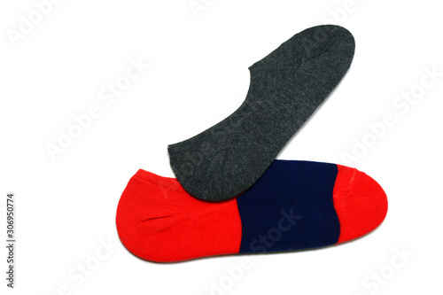 the short fashion socks on white background isolated with clipping path
