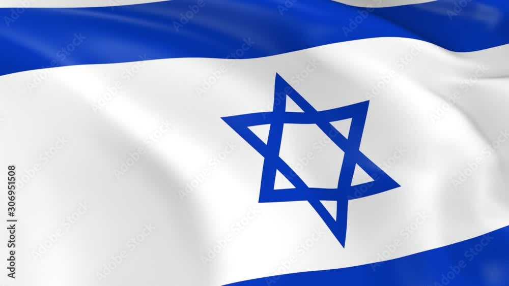 Photo realistic slow motion 4KHD flag of the Israel waving in the wind. Seamless loop animation with highly detailed fabric texture in 4K resolution. Photo realistic slow motion 4KHD flag of the Israel waving in the wind. Seamless loop animation with highly detailed fabric texture in 4K resolution.