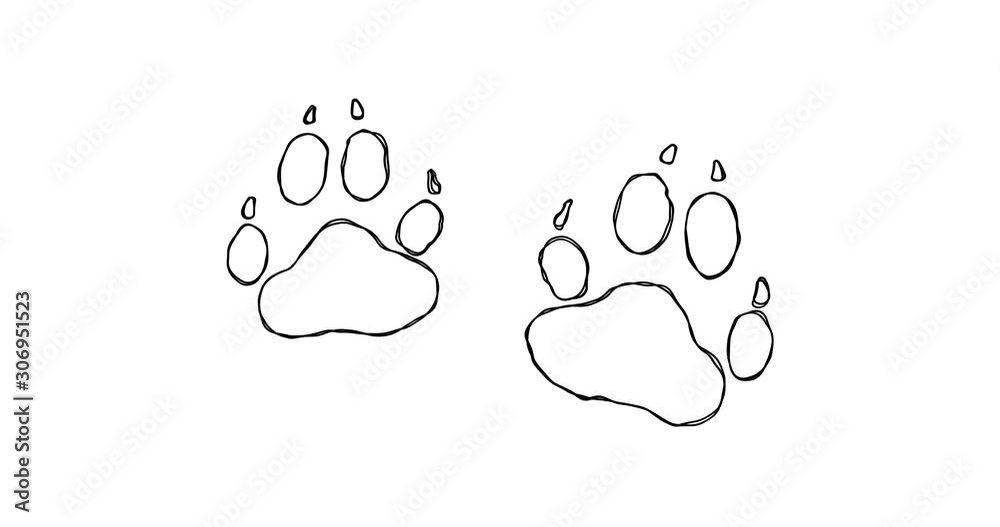 Dog claw print shaking Dog claw print shaking