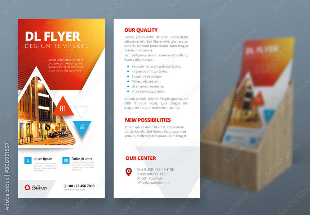 Red Gradient Flyer Layout with Triangles Stock Template | Adobe Stock