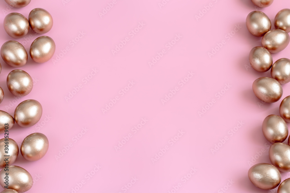 Background with Easter eggs in gold color. Background with Easter eggs in gold color.