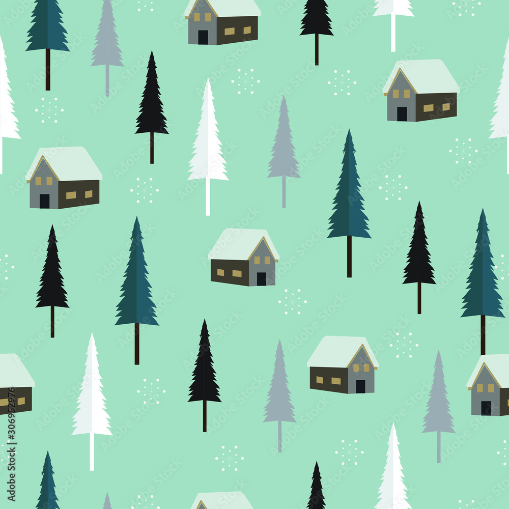 Obraz premium Seamless simple and elegant Christmas pattern background