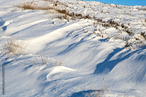 Winter mountain landscape. Snow covered mountains.