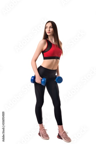 Beautiful fitness model isolated shot