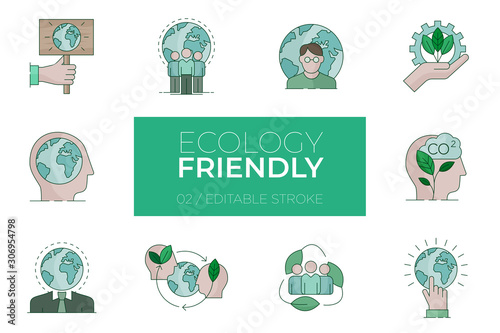 Set of Eco friendly color icons - Modern icons	