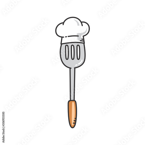 spatula kitchen utensil chef hat restaurant theme logo