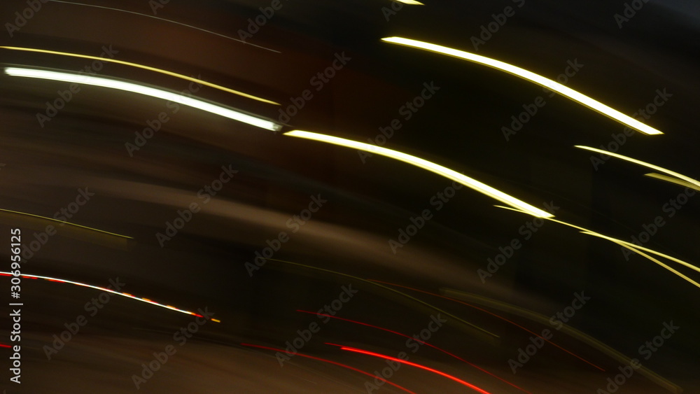 Light trails captured at night as pure abstract images. From a linear