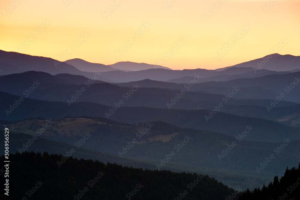 Obraz premium Carpathian mountains silhouette