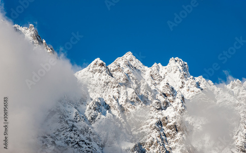 peaks of high mountains