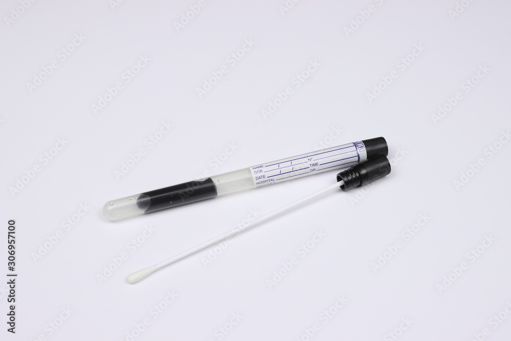 Veneric disease test tube with brush tool