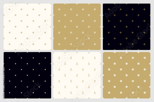 Wallpaper Mural Collection of seamless minimalistic stylish patterns. Luxury trendy simple backgrounds. Creative elegant textures Torontodigital.ca