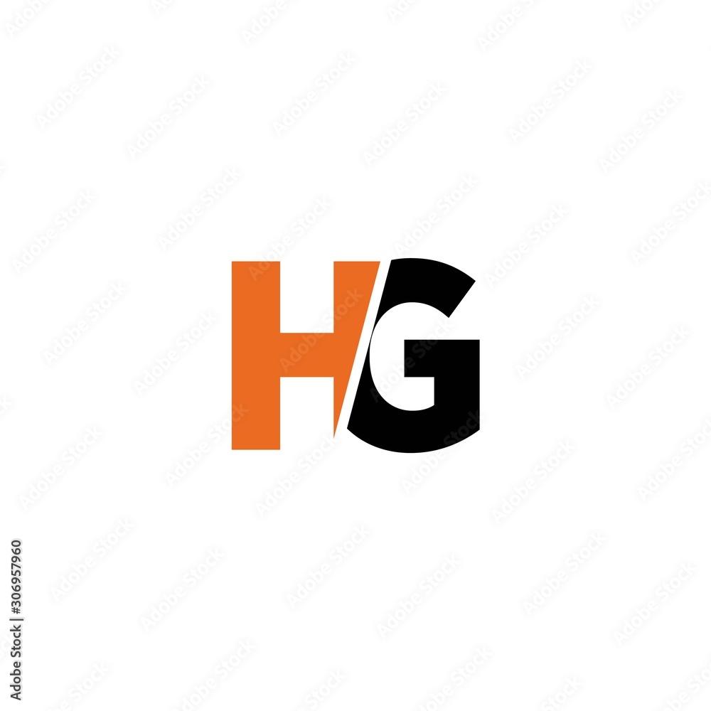 Fototapeta premium Hg h g letter modern logo design with template