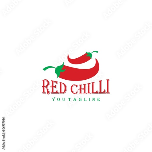 Red chili pepper vector template