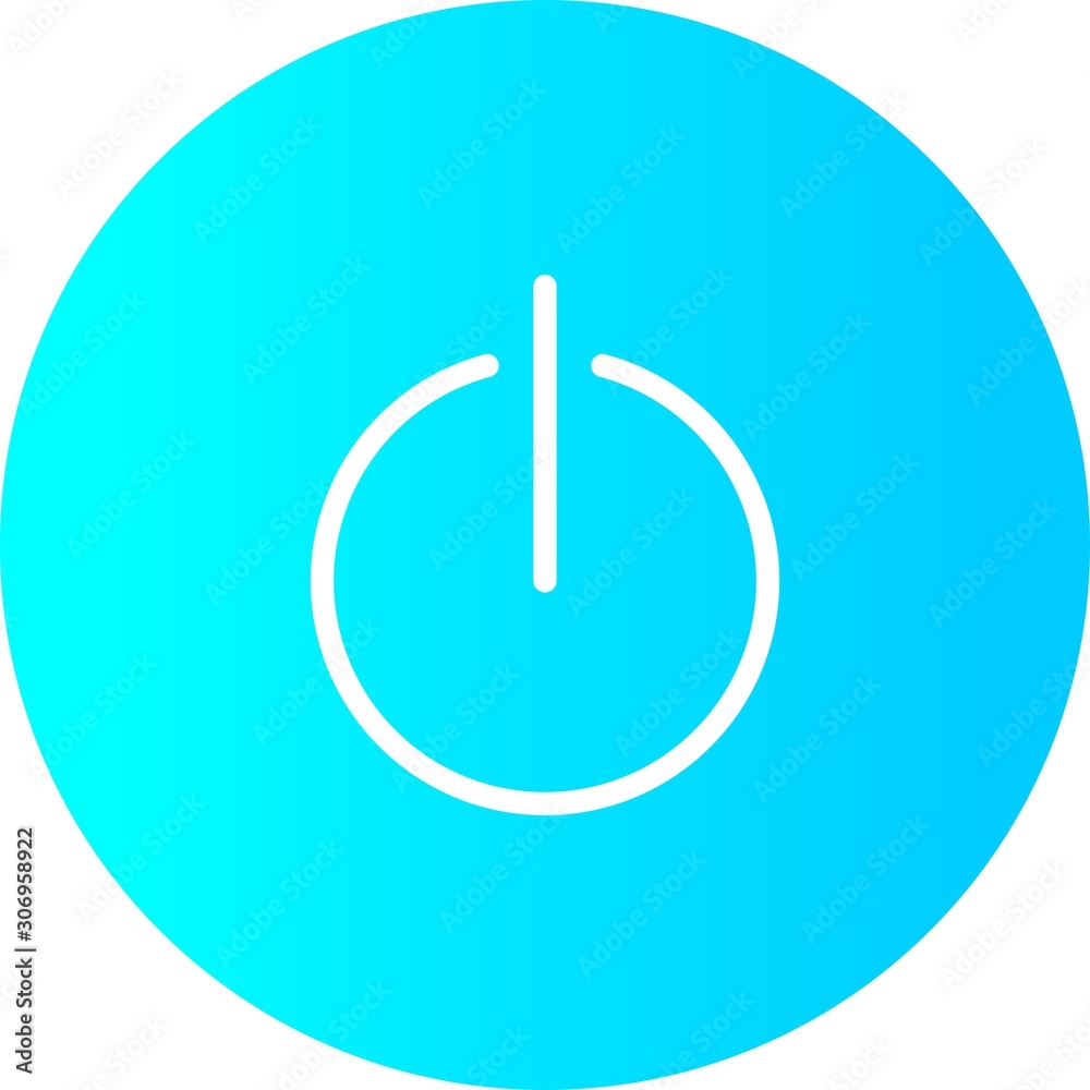 Gradient Circle Power OFF Button Icon With White Background Gradient Circle Power OFF Button Icon With White Background