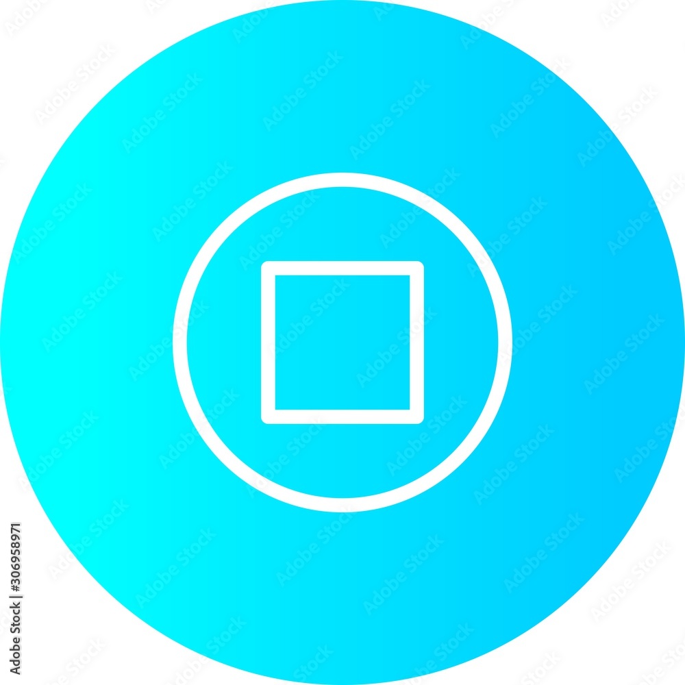 Gradient Circle Stop Icon With White Background Gradient Circle Stop Icon With White Background