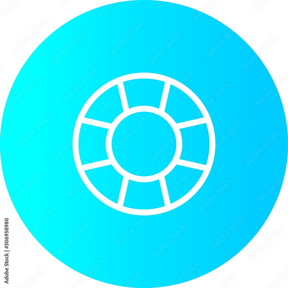 Gradient Circle Swimming Tube Icon With White Background