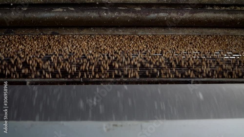 Close up view - pet food grain mill machine: mixed feed production line at factory
