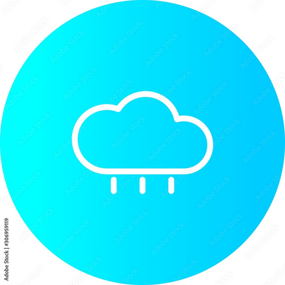 Gradient Circle Rain Icon With White Background Gradient Circle Rain Icon With White Background