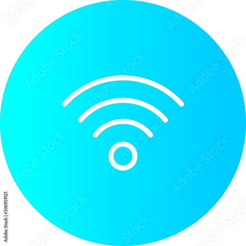 Gradient Circle Wifi Signal Icon With White Background