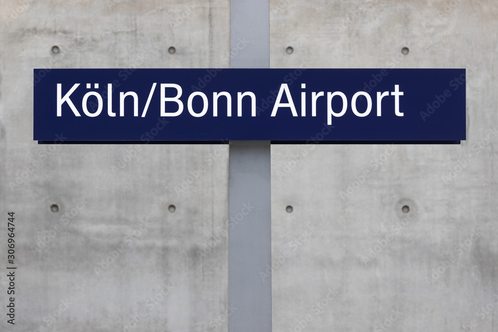 cologne bonn airport sign in germany