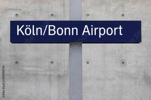 cologne bonn airport sign in germany