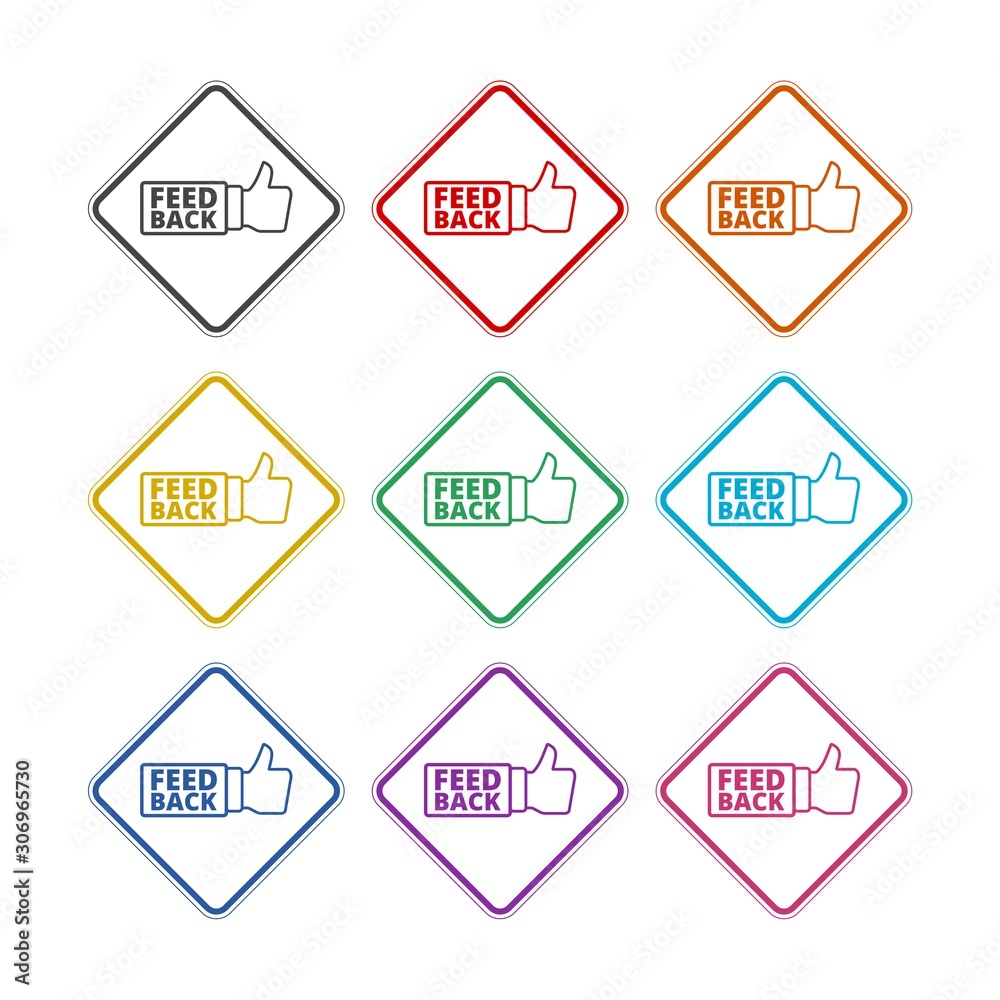 Feedback color icon set isolated on white background Feedback color icon set isolated on white background