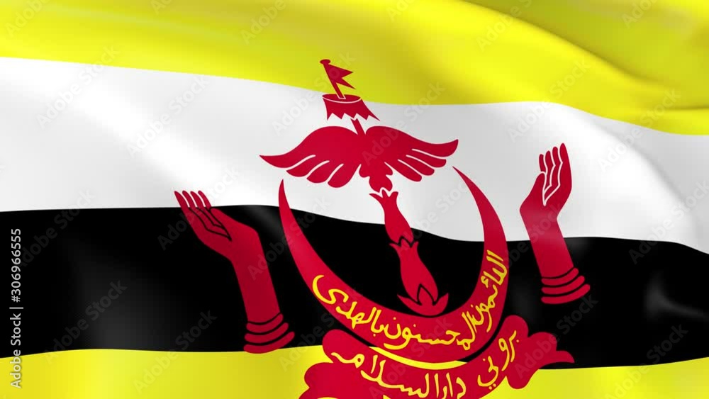 Photo realistic slow motion 4KHD flag of the Brunei waving in the wind. Seamless loop animation with highly detailed fabric texture in 4K resolution. Photo realistic slow motion 4KHD flag of the Brunei waving in the wind. Seamless loop animation with highly detailed fabric texture in 4K resolution.