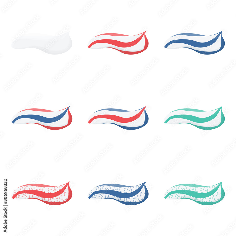 Obraz premium Toothpaste illustration vector set. Vector.