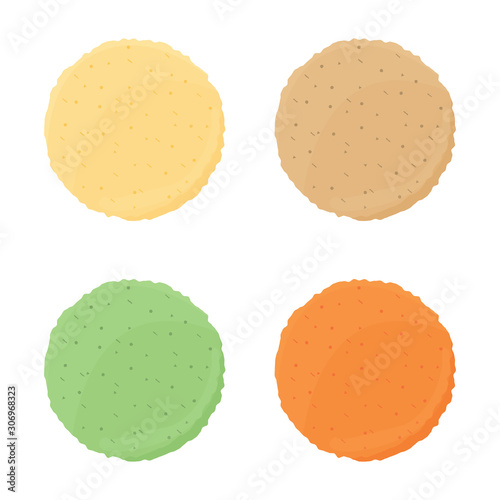 Tortilla different types set. Vector.
