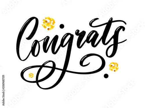Congrats Congratulations card lettering calligraphy text Brush