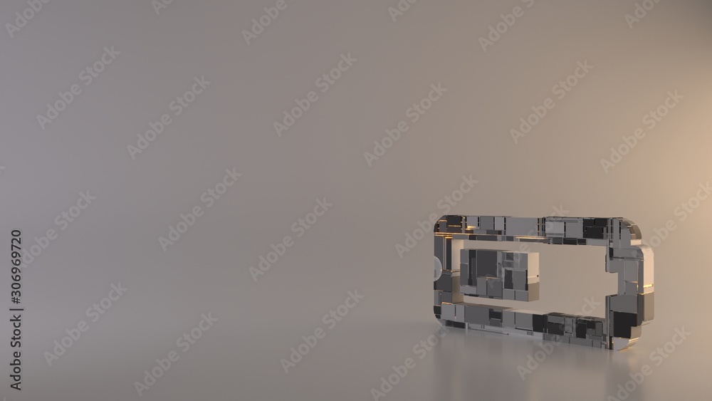 Fototapeta premium light background 3d rendering horizontal symbol of battery half icon