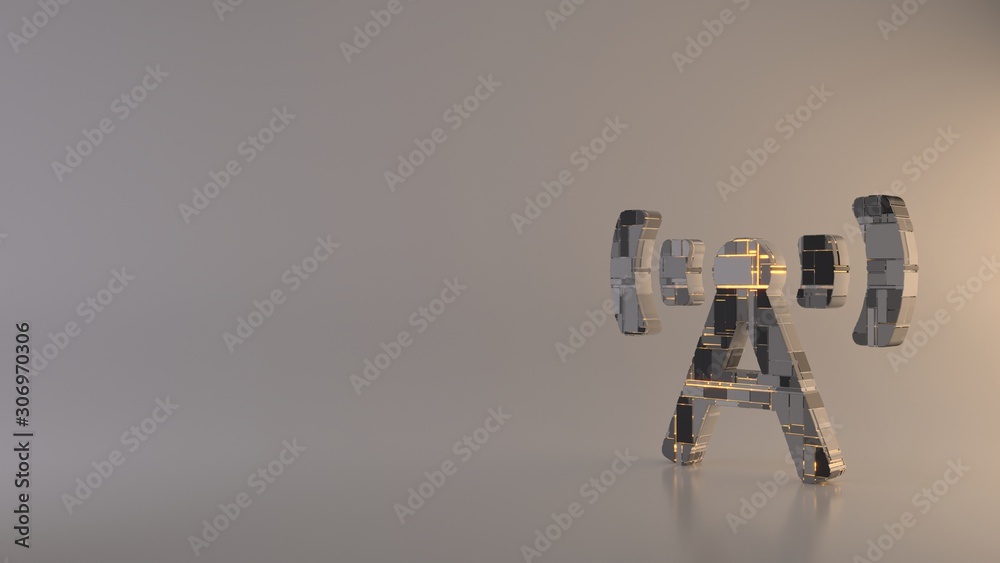 Fototapeta premium light background 3d rendering symbol of broadcast tower icon