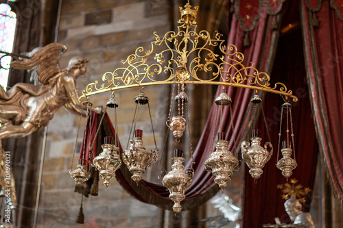 chandelier in temple