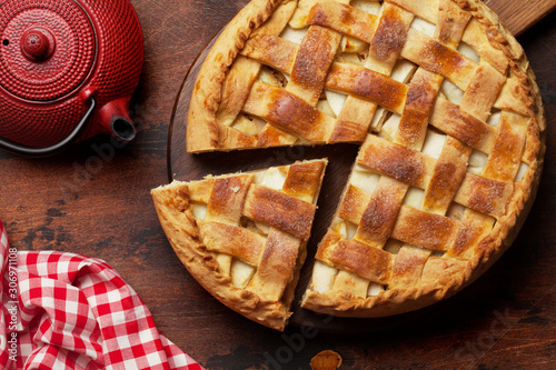 Traditional apple pie photo