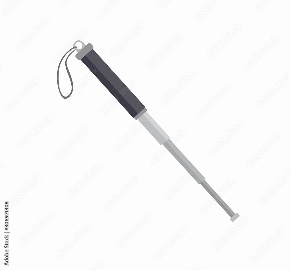 telescopic baton, nighstick icon in flat illustration vector telescopic baton, nighstick icon in flat illustration vector