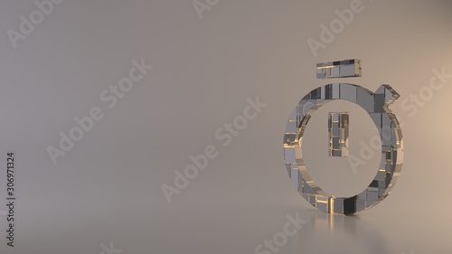 light background 3d rendering symbol of stopwatch icon