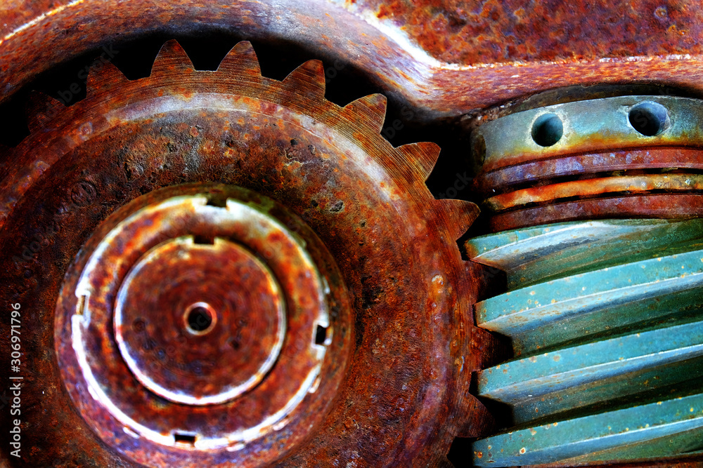 Old Gears Rusted Teeth Machinery and Equipment Old Gears Rusted Teeth Machinery and Equipment