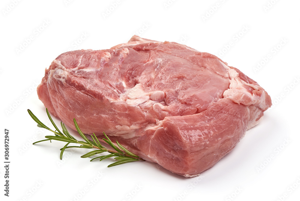 Pork Raw Gammon Meat, ham cuts, isolated on white background Pork Raw Gammon Meat, ham cuts, isolated on white background