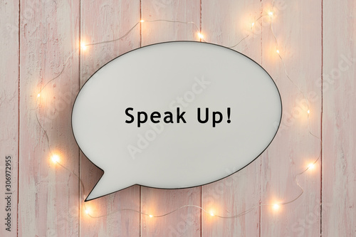Speak Up On Speech Bubble with Fairy Lights