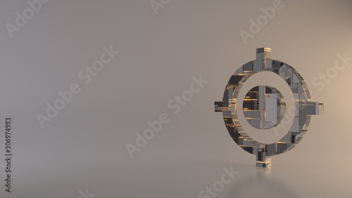 light background 3d rendering symbol of gps fixed indicator icon