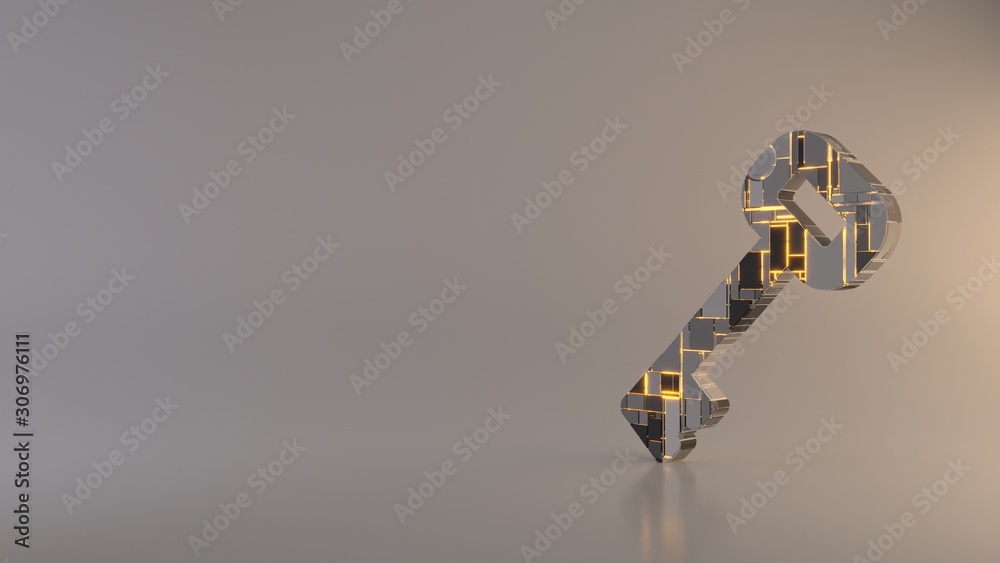 Fototapeta premium light background 3d rendering symbol of key icon