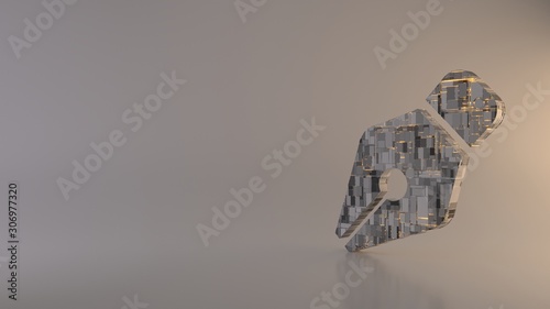 Obraz na plátně light background 3d rendering symbol of pen nib icon