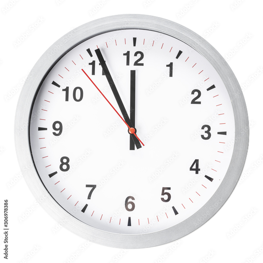 5 to 12 clock concept on white background 5 to 12 clock concept on white background