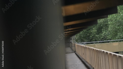 Peaking down a walkway