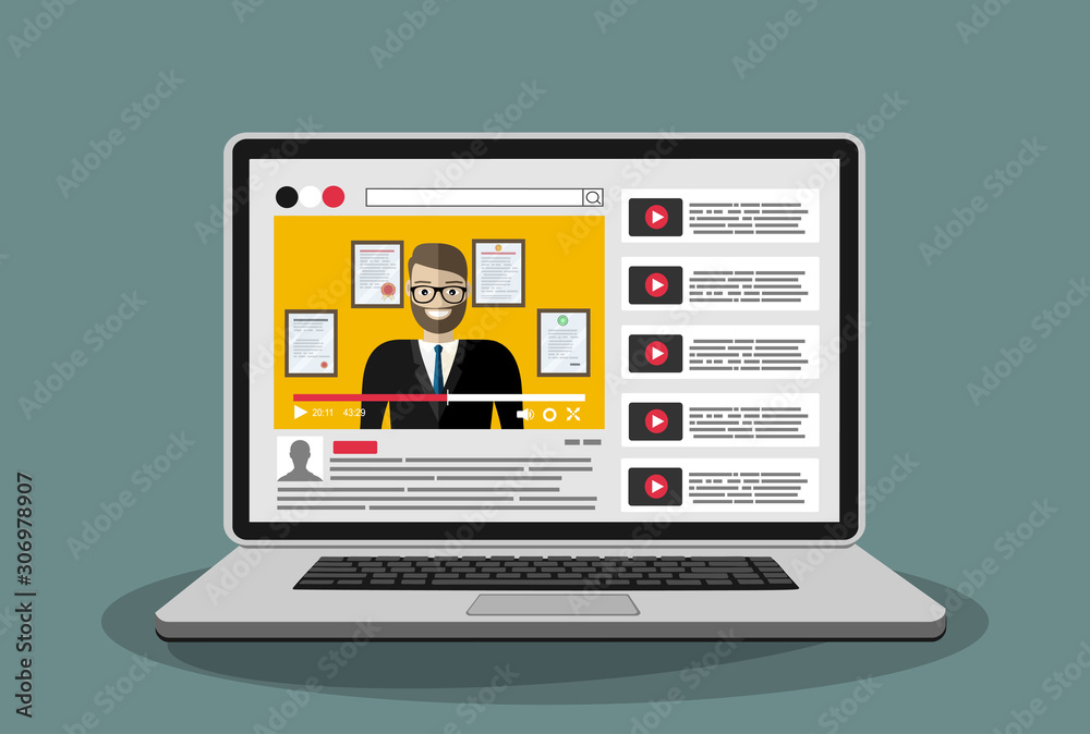 Video marketing concept. Digital design.