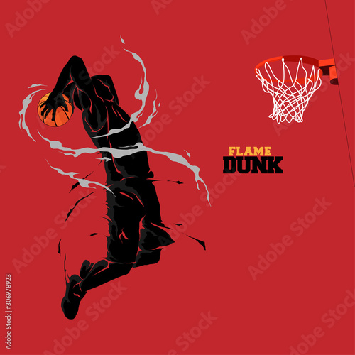 slam dunk flame silhouette