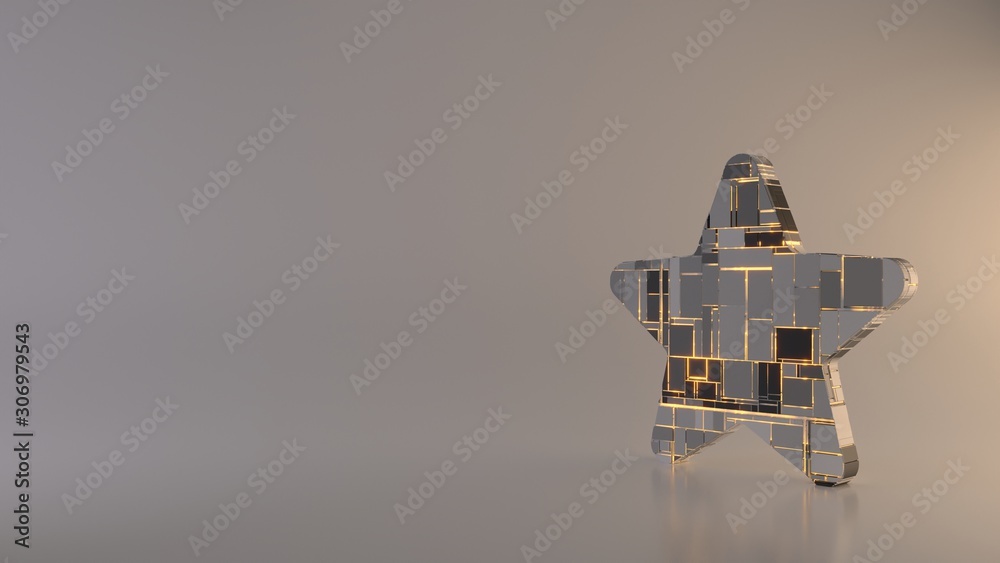 light background 3d rendering symbol of star icon light background 3d rendering symbol of star icon