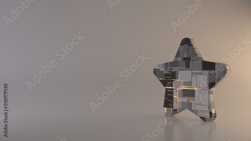 light background 3d rendering symbol of star icon